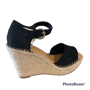 NWT A.N.A Black Wedge Espadrilles Size 8